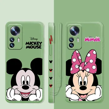 Mickey Minnie Zâmbet Pătrat Lichid de Culoare Bomboane Caz Pentru Xiaomi POCO X3 X4 NFC GT M3 M4 Pro pentru MI 9 10 11 11T Acoperi Funda Shell