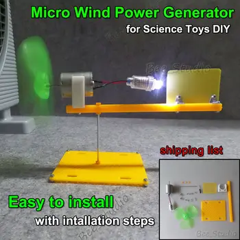 Micro Turbine Eoliene de Putere Generator de Model Mini DC Motor Electric Generator de Student pentru Copii, Hobby, Știință DIY Kituri de Testare