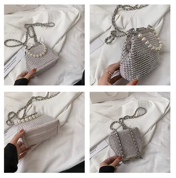 Moda Diamond femei geantă de Umăr mini lanț de sex feminin Crossbody Genti de Brand design perla doamnelor Cleme Genți de mână și poșeta Shell