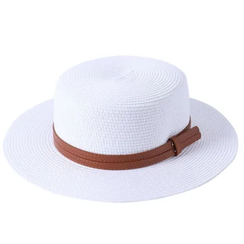 Moda pentru femei Largă Pălărie de Paie Pliabila Anti-UV Palarie de Soare Vacanta de Vara Centura Plaja Hat