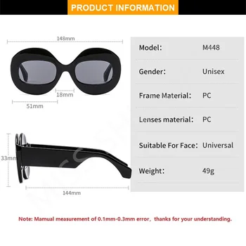 Moda Rotund Culoare de Contrast Femei ochelari de Soare Retro Oval Clar Gradient Lens Shade UV400 Bărbați Punk Ochelari de vedere Ochelari de Personalitate