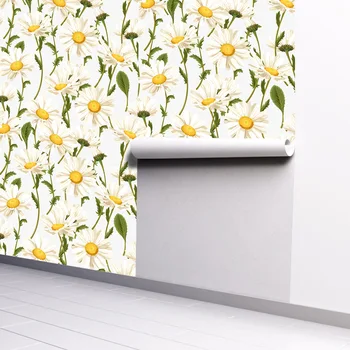 Multicolor Bujor Daisy Coji de fructe și Stick Tapet Bej cu Flori Auto-Adeziv Tapet Removaber Impermeabil pictura Murala de Perete Decor de Perete