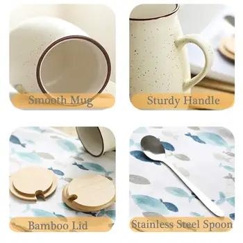 Noi Drăguț Pisica Ceramica Cana de Cafea Cu capac si Lingura de Creație Pictate manual Drinkware Lapte, Ceai, Cani Cadouri inedite