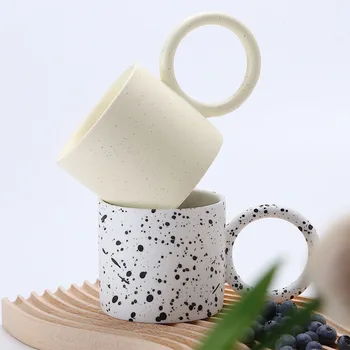 Nordic ins inel mare ocupe de stropi de cerneală cana modern minimalist home decor mare ureche se ocupe de ceramică lapte cana cuplu ceașcă de cafea