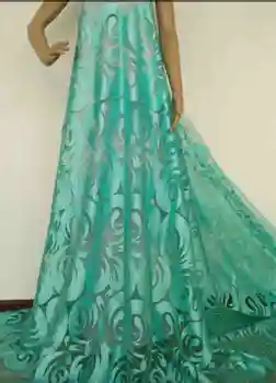 Noul aqua culoare din Africa dantela tesatura material ghipura 2018 înaltă calitate Nigeria franceză tul dantela de 5 metri pentru nunta rochie de petrecere