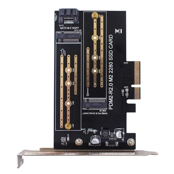 PCIE M. 2 Adaptor SATA M. 2 M pentru Nvme SSD de unitati solid state Să PCIE Adaptor PCIE 4X Dual-Channel Riser Card