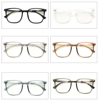 Peekaboo moda coreeană pătrat ochelari pentru femei TR90 obiectiv clar lumina greutate retro rama de ochelari pentru barbati, verde, gri, unisex