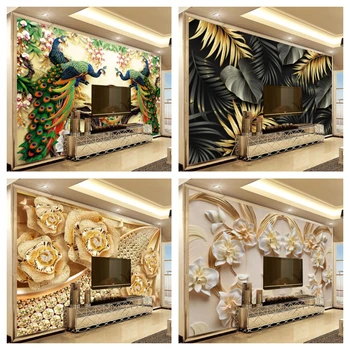 Personalizat Murale 3D Tapet de Lux Auriu Mare Pictura pe Perete Camera de zi Modernă de Hârtie de Perete TV Canapea Dormitor Studiu Decor Acasă