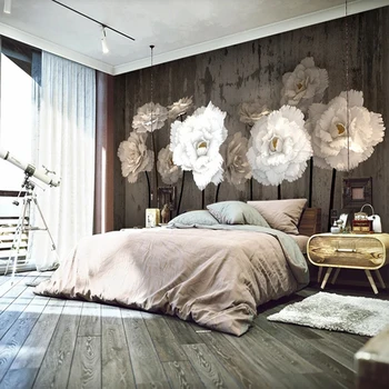 Personalizate 3D Foto picturi Murale Retro Flori Albe Tapet pentru Dormitor, Living cu TV, Canapea Fondul Decor Acasă Papel De Parede