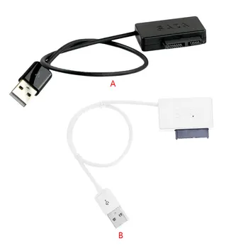 Portabil USB 2 0 la Mini SATA 6P 7P Interfață Adaptor Cablu Convertor Pentru Laptop, CD-uri DVD-ROM Slimline cu Mașina