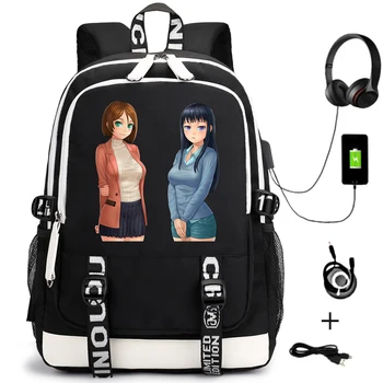 Re:Viața Într-O Lume Diferită De Zero Rucsac Casual Desene animate Unisex cu Fermoar Student Travel USB Laptop Umeri Saci Bookbag