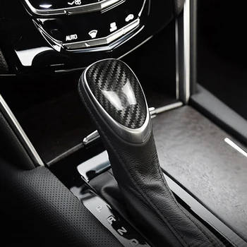 Real Fibra de Carbon Pentru Cadillac ATS XTS 2013-2019 Auto Gear Shift Knob Acoperire Autocolant de Interior Accesorii