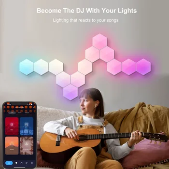 RGB Bluetooth LED Hexagon Lumină Interioară de Perete de Lumină APP Control de la Distanță Lumina de Noapte Joc pe Calculator, Camera Dormitor, Noptiera Decor