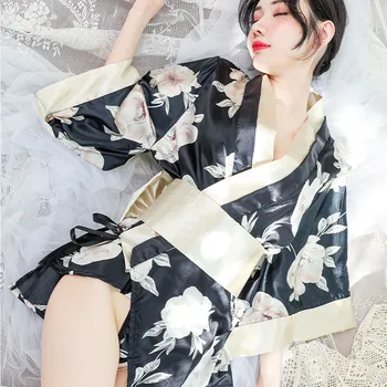 Sexy Janpenese Kimono Pijamale Cosplay Dress Fete Kawaii Costume De Flori Imprimate Stil Tradițional Pierde Halat Tinuta Yukata