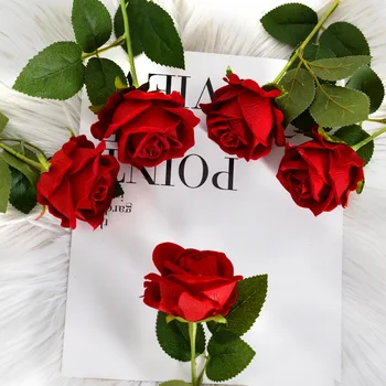Simulate flanelă crescut artificial, flori de nunta de decorare consumabile flori artificiale ornamente cadou de Ziua Îndrăgostiților