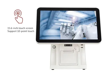 Sistem POS Terminal Mașină 15.1 Touch Panel Monitor LCD Ecran cu Mic Display Client Built-in cu 58mm printer scanner