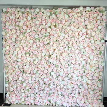 SPR roz roll-up pânză înapoi de flori de mătase de perete pentru nunta fondul decor