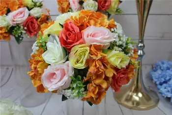 SPR !Transport gratuit!10buc/lot nunta arc floral flori artificiale mingea nunta tabelul runner centrala bile de flori decor