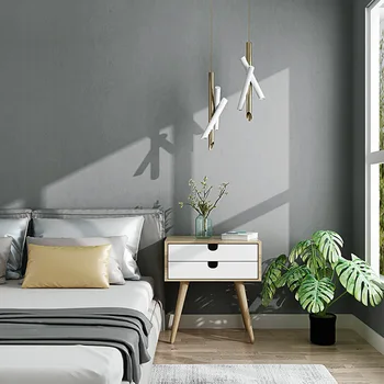 Stil Nordic Gri Culoare Solidă De Televiziune Living Fundal De Perete Dormitor Hotel Fibre Lungi Simplu Tapet Non-Țesute