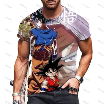 Stilul Harajuku T-shirt cu Maneci Scurte Dragon Ball Z Streetwear Goku Super Saiya Barbati Tee Îmbrăcăminte Topuri 110-6XL Y2k Essentials Anime
