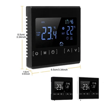 Termostat Digital Controler De Temperatura Termostat Programabil Cu Senzor De Interior Reglabil Touch Screen De Birou Alb