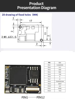 Transport gratuit EVAWGIB TTL-RS232 USB Scanner de coduri de Bare modulul 2D modul scaner de coduri de bare Cititor Automat Modul de Plată Mobil