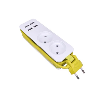 UE Plug prelungitor Cu 4 USB Portabil Extensie Soclu Plug 1,5 m Cablu de Alimentare AC Adaptor de Călătorie Inteligentă USB Încărcător de Telefon Nou