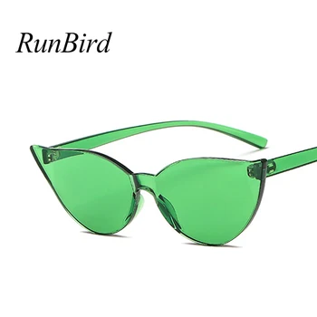 Una Bucată Pisică Ochi ochelari de Soare pentru Femei din material Plastic Transparent Ochelari Bărbați Stil de Ochelari de Soare Clar Bomboane de Culoare de Brand Designer de 5322R
