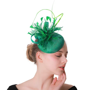 Verde Sinamay Moda Palarioare Pălării Benzi Pentru Femei Nuntă Pălării De Partid Ceai Doamnelor Elegante, Pălării, Accesorii De Par