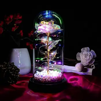 Veșnică pentru Totdeauna Floare Trandafir Din Sticla LED Lumina Galaxy Cadou de Ziua Îndrăgostiților pentru Decor Nunta Cadouri de Anul Nou pentru Casa de Flori