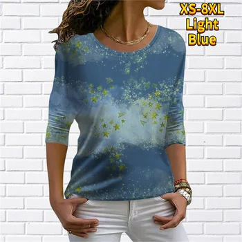 Vintage Imprimate Pulover de zi cu Zi Stradă Simplu T-shirt Femei Toamna Iarna Vrac Gât Rotund Dimensiune Topuri cu Maneci Lungi Tricou