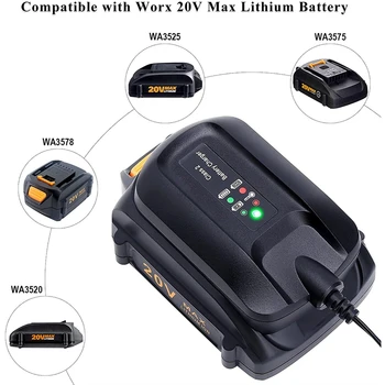 WA3742 20V Litiu, Încărcător Pentru Worx 18V 20V Baterie cu Litiu WA3578 WA3525 WA3520 WA3575 WA3742 WA3732, UE Plug