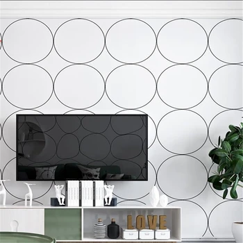 Wellyu stil Nordic TV de fundal alb-negru carouri geometrice dormitor living modern minimalist B&B tapet